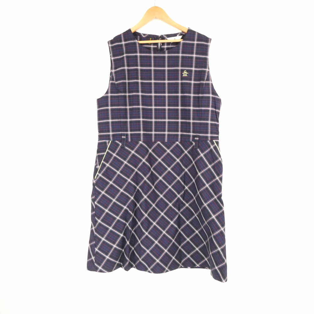 美品 Munsingwear マンシングウェア ワンピース LL コットン他 ノースリーブ チェック柄 トップス レディース AU3681A34 【中古】