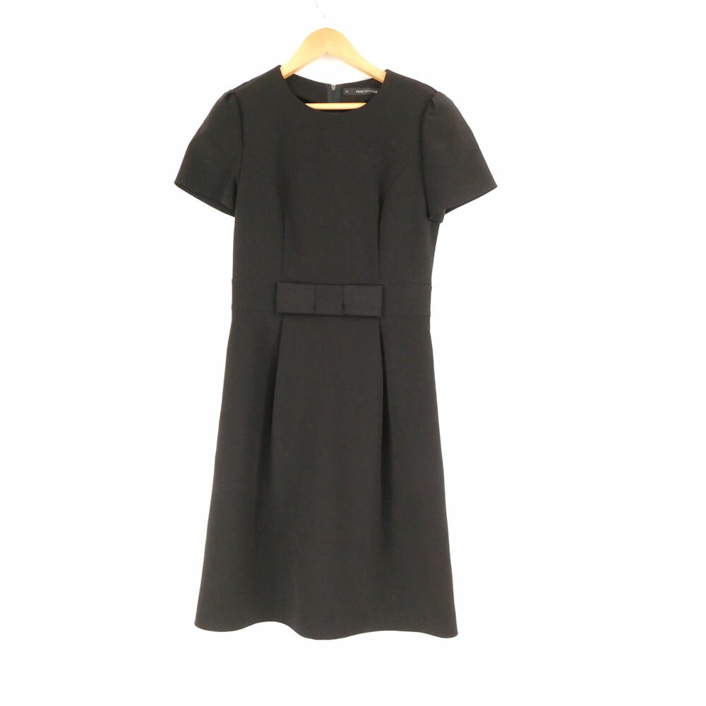 美品 FOXEY BOUTIQUE フォクシー 26231 ワンピース 38 S相当 トリアセテート他 リボン 半袖 ひざ丈 レディース AO3351A36 【中古】