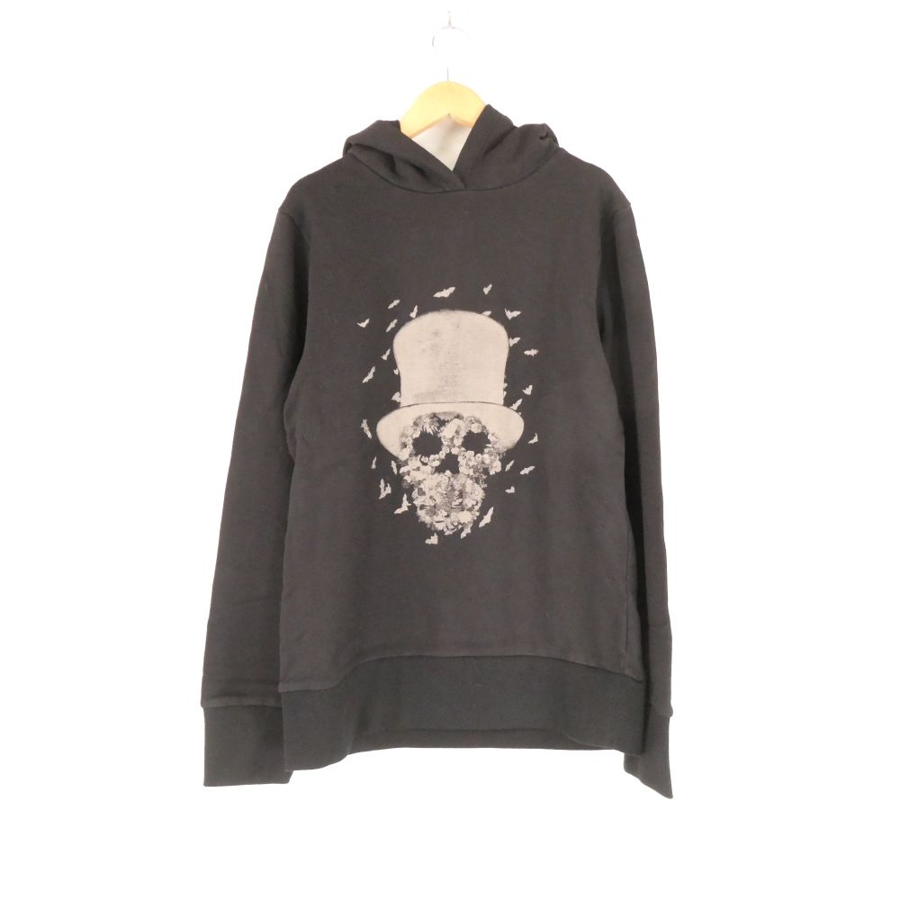 未使用 RoyalFlash ロイヤルフラッシュ フード付きパーカー L コットン100% 長袖 スカルプリント スウェット メンズ AU3508A41 【中古】