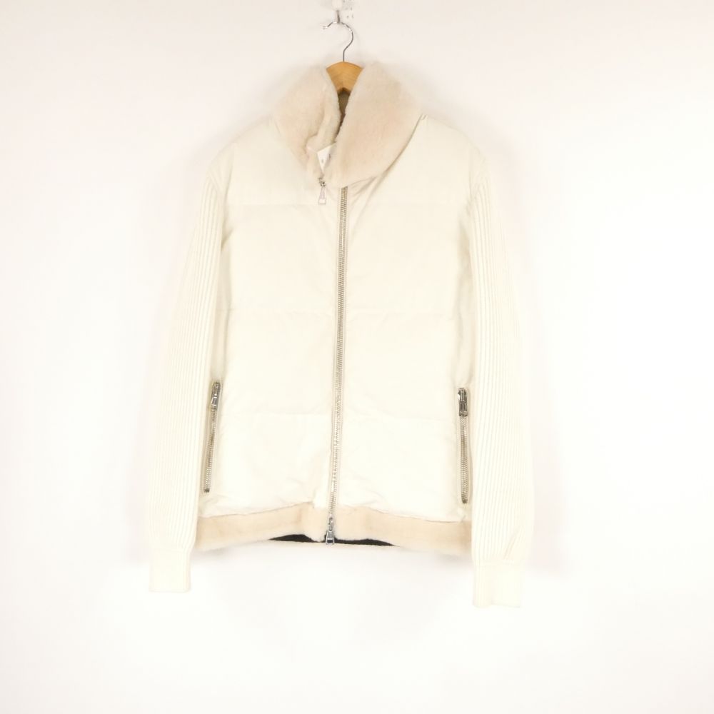 樂天商城 - 美品 1PIU1UGUALE3 ウノピュウノウグァーレトレ RIB SLEEVE MOUTON STAND (MRB601 LAB049) ムートンダウン ジャケット 10/IV ムートン コットン他 EMMETI エンメティ メンズ AY7428W4 【中古】