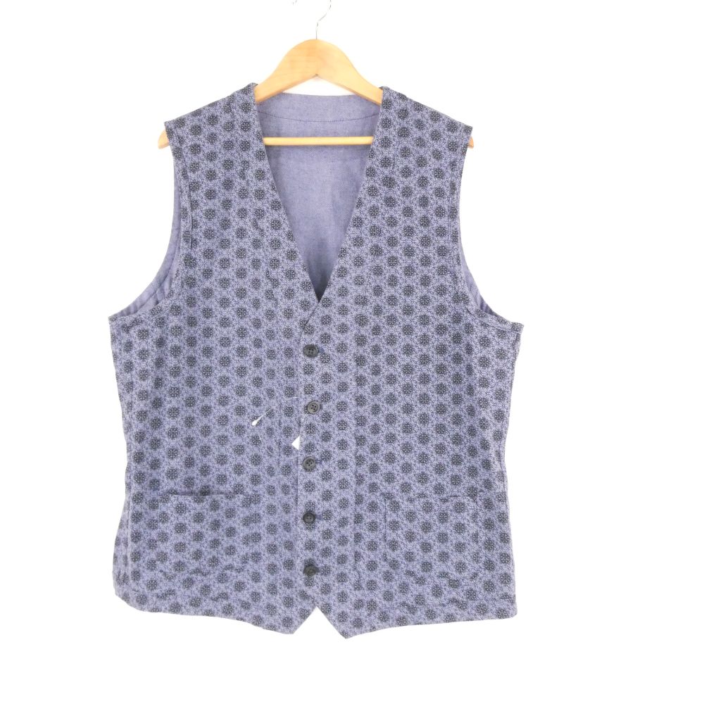 美品 g-stage ジーステージ 191302 リバーシブルベスト 50 (おおよそL想定) コットン他 古着 メンズ AY7494A8 【中古】