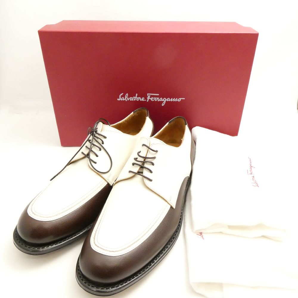 Salvatore Ferragamo フェラガモ ゴルフシューズ 7 2E (25.4cm) CALF 革靴 メンズ AY7518 【中古】