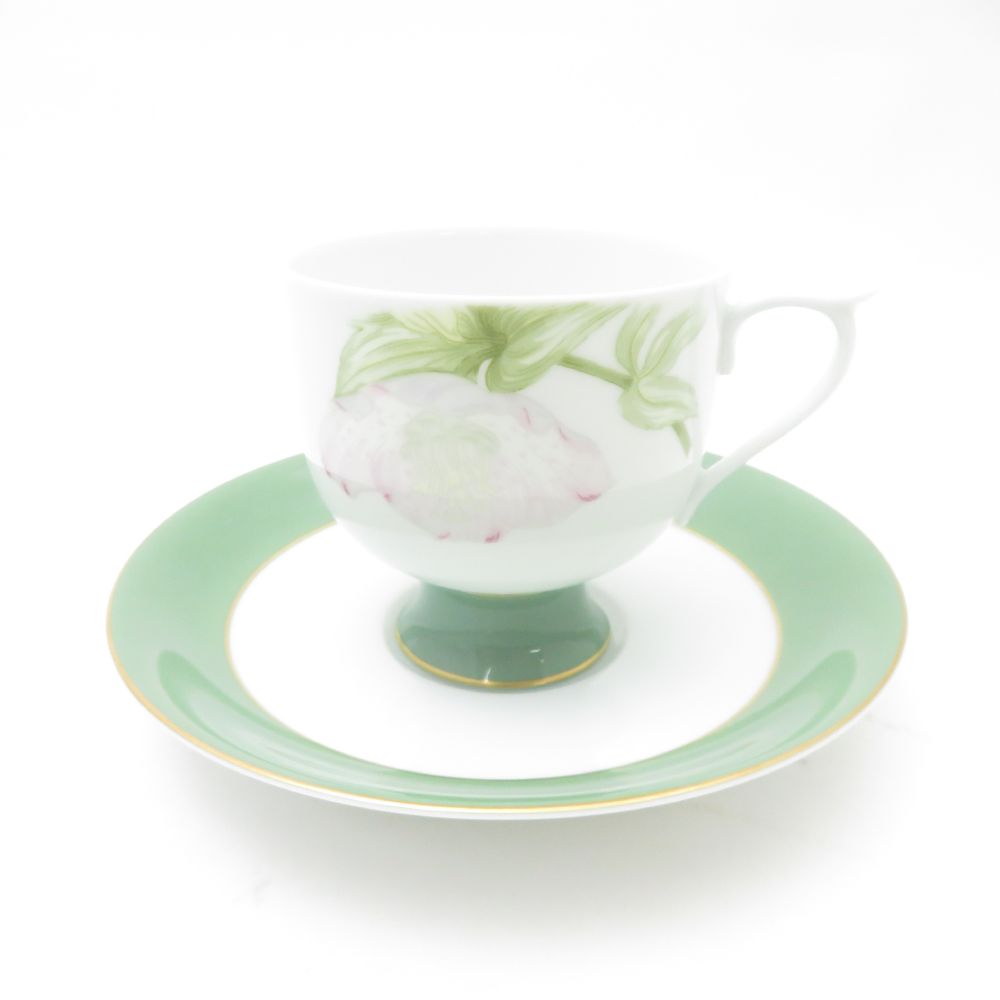 未使用 Fukagawa Seiji 深川製磁 KIMIJIMA 君島一郎 キミジマコレクション カップ&ソーサー 碗皿 ティー コーヒー 金彩 花 フラワー ...