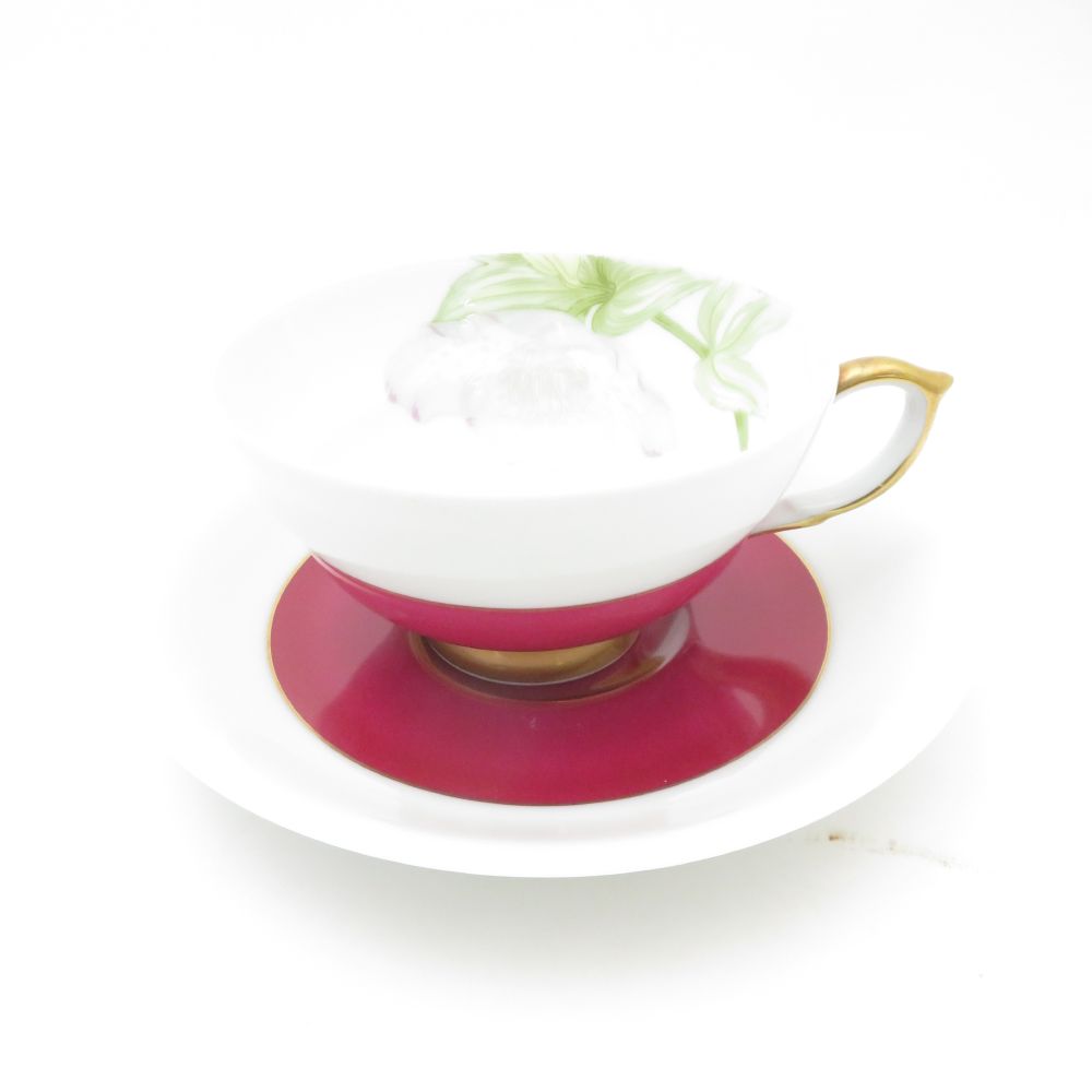 美品 Fukagawa Seiji 深川製磁 KIMIJIMA 君島一郎 キミジマコレクション カップ&ソーサー 碗皿 ティー コーヒー 金彩 花 フラワー S...