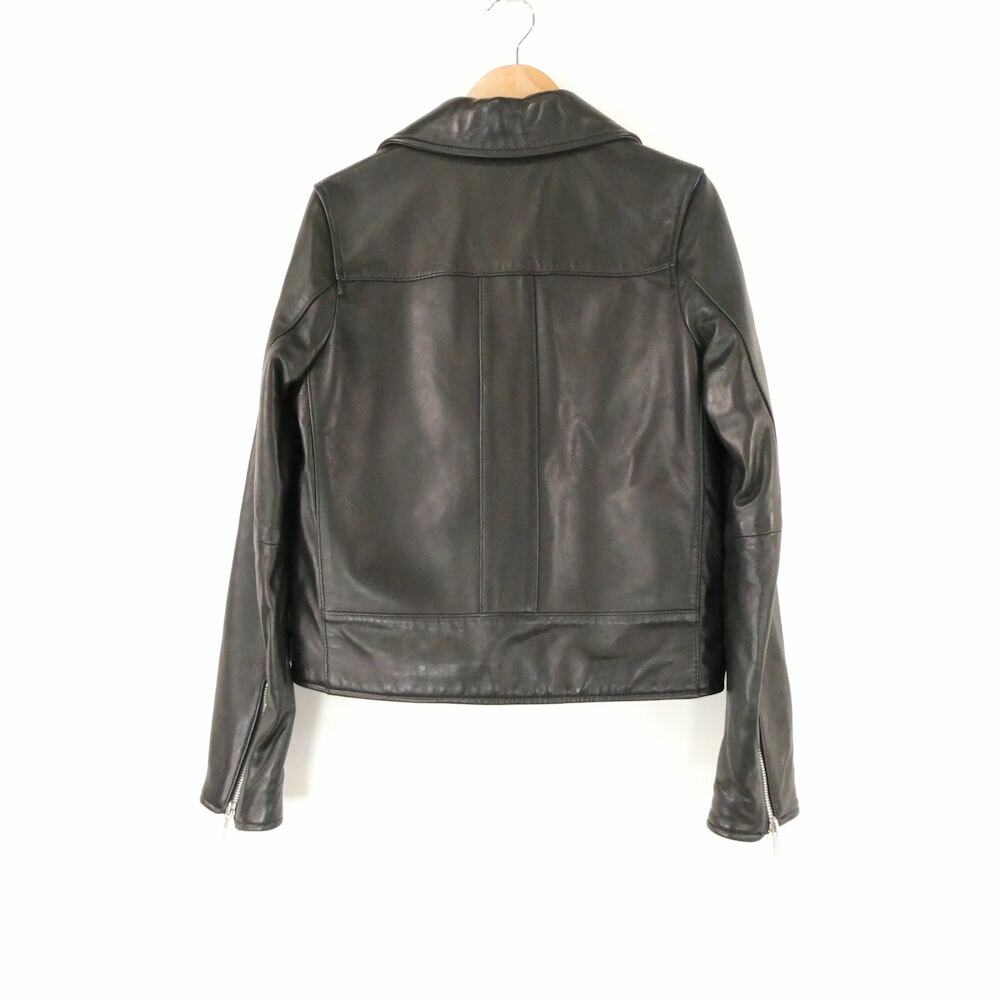 美品 DENHAM デンハム ライダースジャケット 36 羊革 ラムレザー レディース AM7616B21 【中古】
