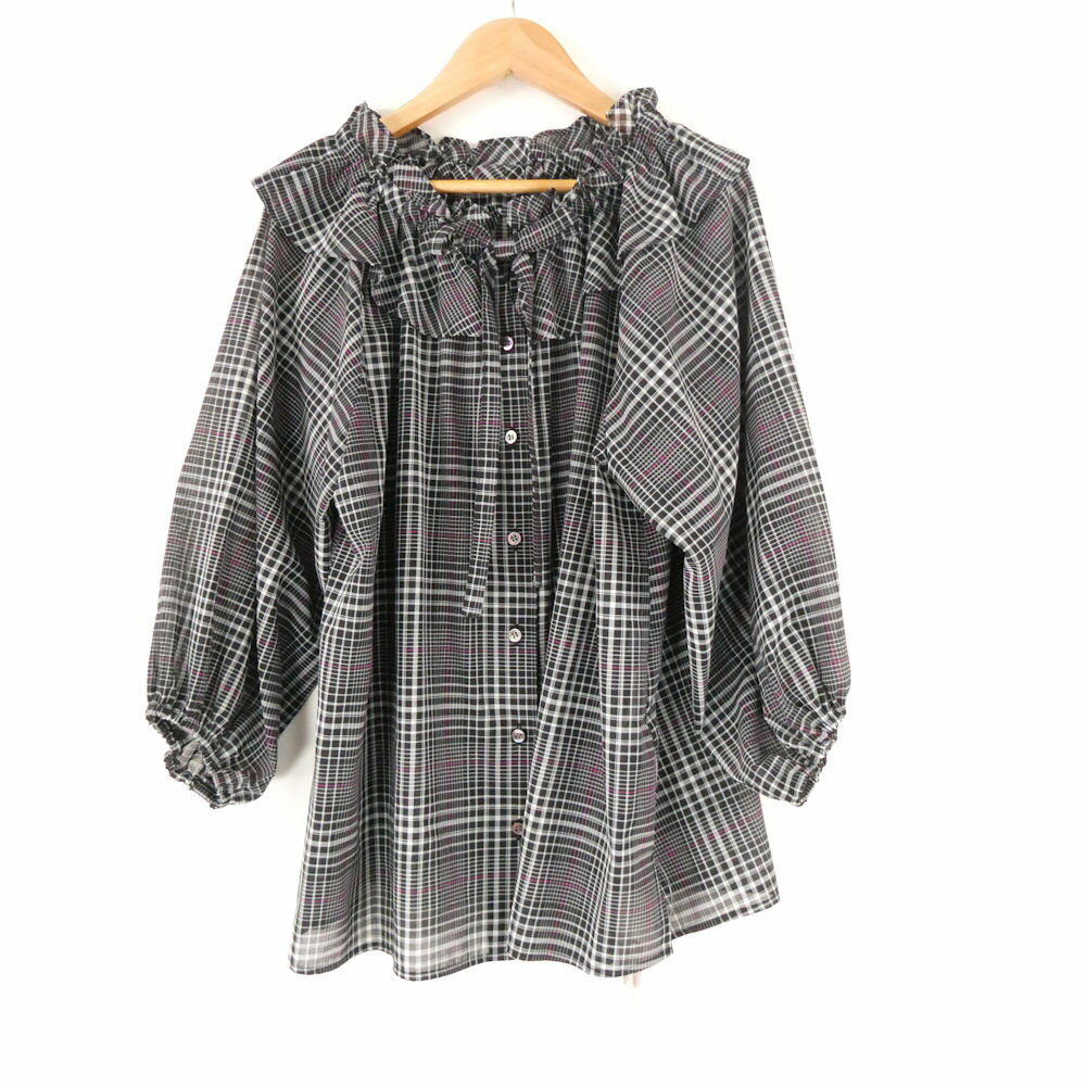 未使用 KUMIKYOKU 組曲 ライトトロピカルロールネック ブラウス F ポリエステル 七分袖 レディース AN2356A56 【中古】