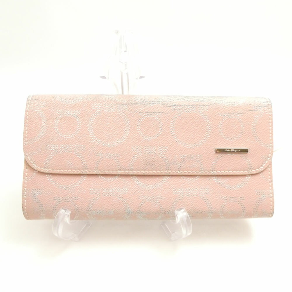 Salvatore Ferragamo フェラガモ 長財布 小銭入れあり レザー ガンチーニ L字ファスナー ウォレット レディース AU3700 【中古】