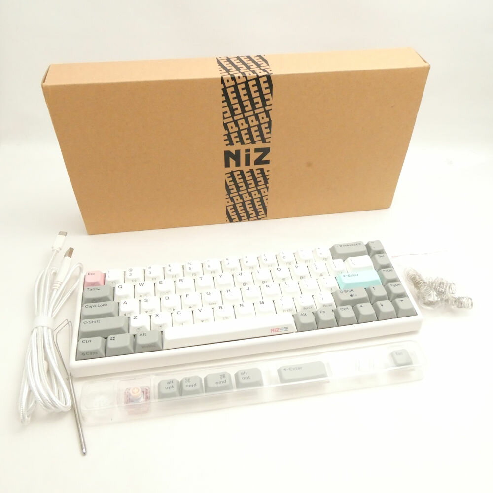 美品 NiZ Proシリーズ Atom68 White テンキーレス キーボード PC周辺機器 静音 HY1735 【中古】