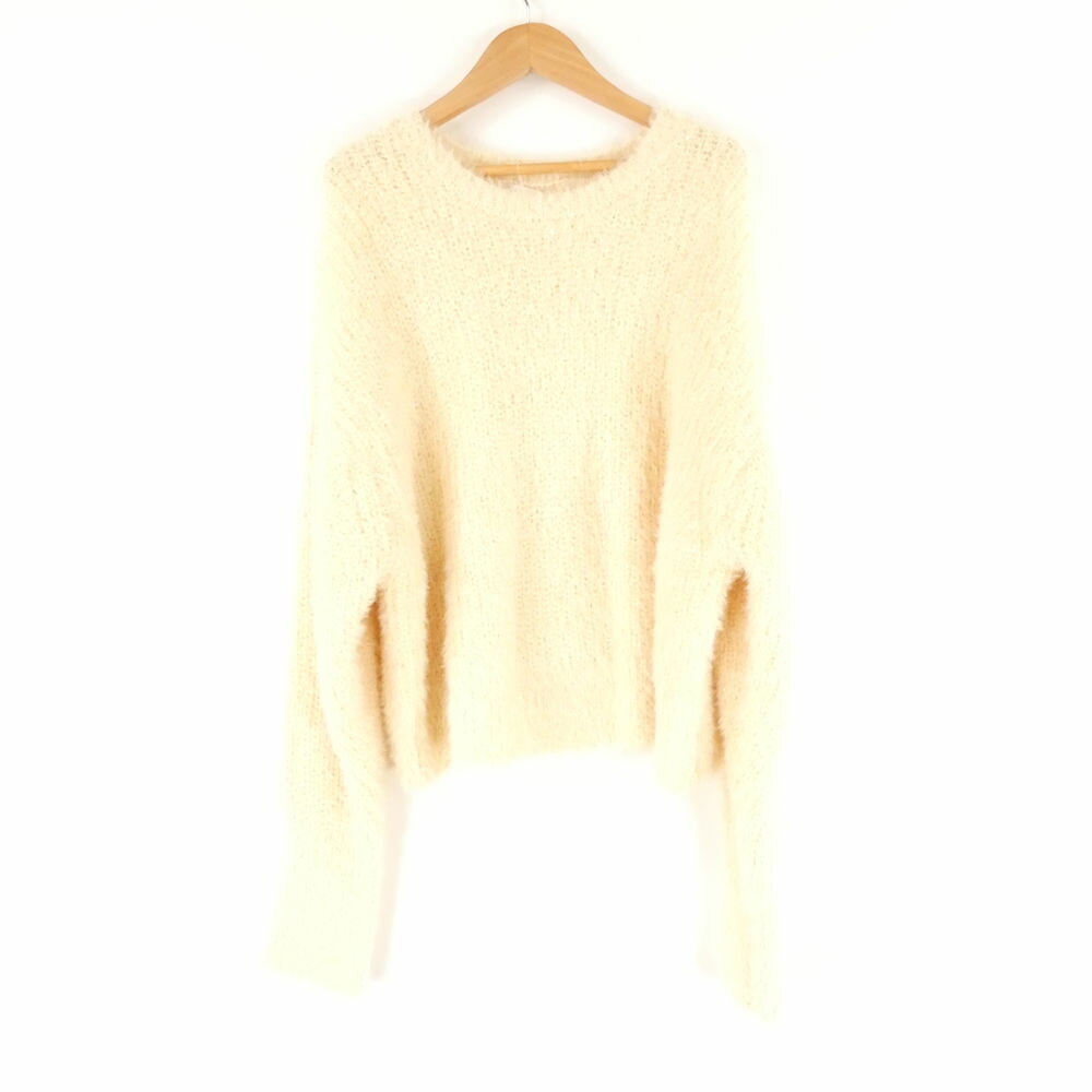 美品 CITEN シテン エッセンシャルシャイニーニット シャギーニット F ポリエステル100％ 長袖 クリーム系 アイボリー系 スパンコー レディース AO3492A68 【中古】