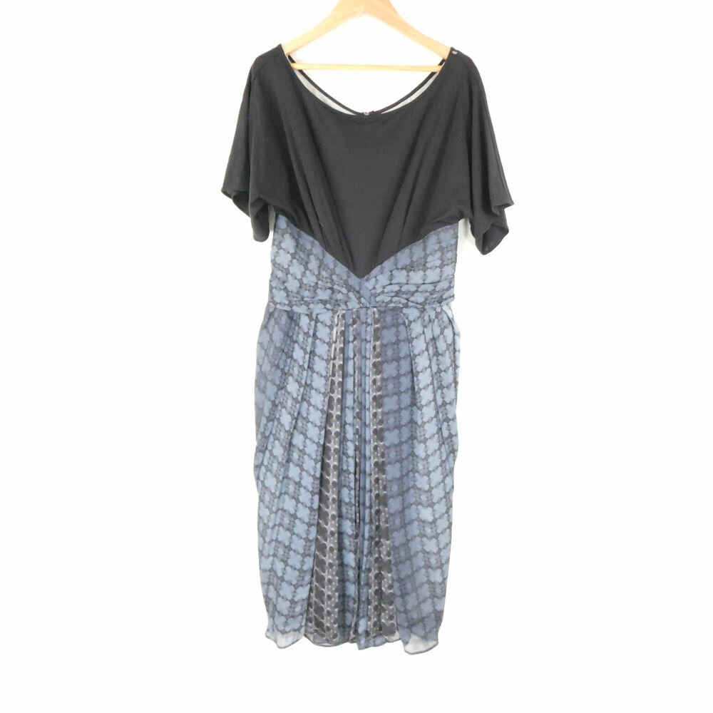未使用 SPORTMAX スポーツマックス マックスマーラ ワンピース S シルク コットン 半袖 ミモレ丈 プリーツ ドレス 切り替え レディース AM7502A74 【中古】