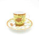 未使用 HERMES エルメス シエスタ デミタスカップ&ソーサー フラワー 花 蝶 SC9569E2 【中古】