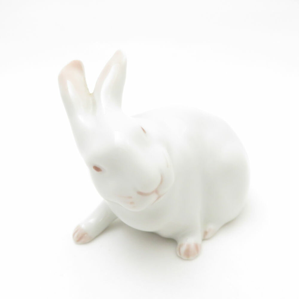 美品 ROYAL COPENHAGEN ロイヤルコペンハーゲン ウサギ 白うさぎ 1691 フィギュリン アニマル 置物 陶器 オブジェ インテリア SU134...