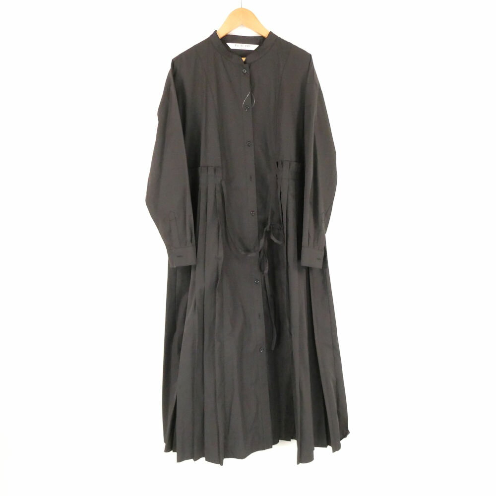 美品 Ray BEAMS ビームス 61-26-3008-111 プリーツキリカエバンドカラー ワンピース FREE ポリエステル他 ミモレ丈 長袖 レディース AY7592A45 【中古】
