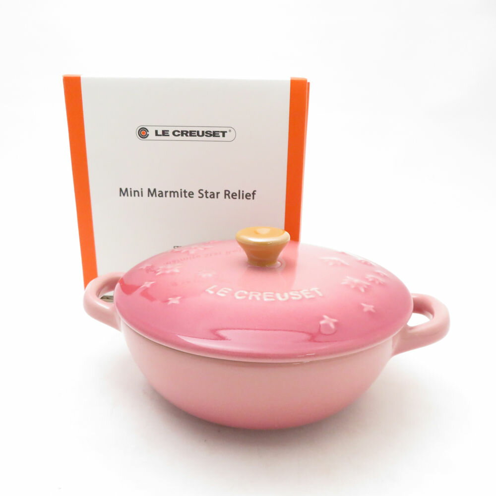 未使用 Le Creuset ルクルーゼ ミニマルミット スターレリーフ 12cm ローズクォーツ  ...
