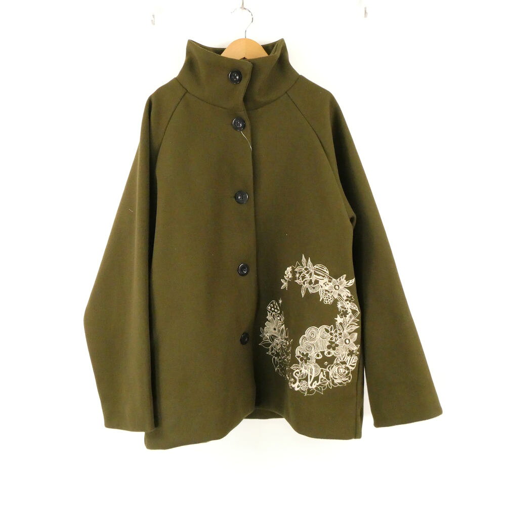 Rakuten - 美品 ScoLar スカラー ショートコート M ポリエステル100％ ハイネック 刺繍 レディース AD1375B6 【中古】