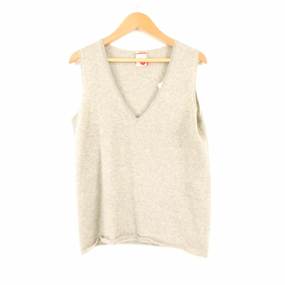 美品 BACCA バッカ ノースリーブニット 38 カシミヤ100％ ベスト トップス セーター Vネック レディース AM7777A45 【中古】