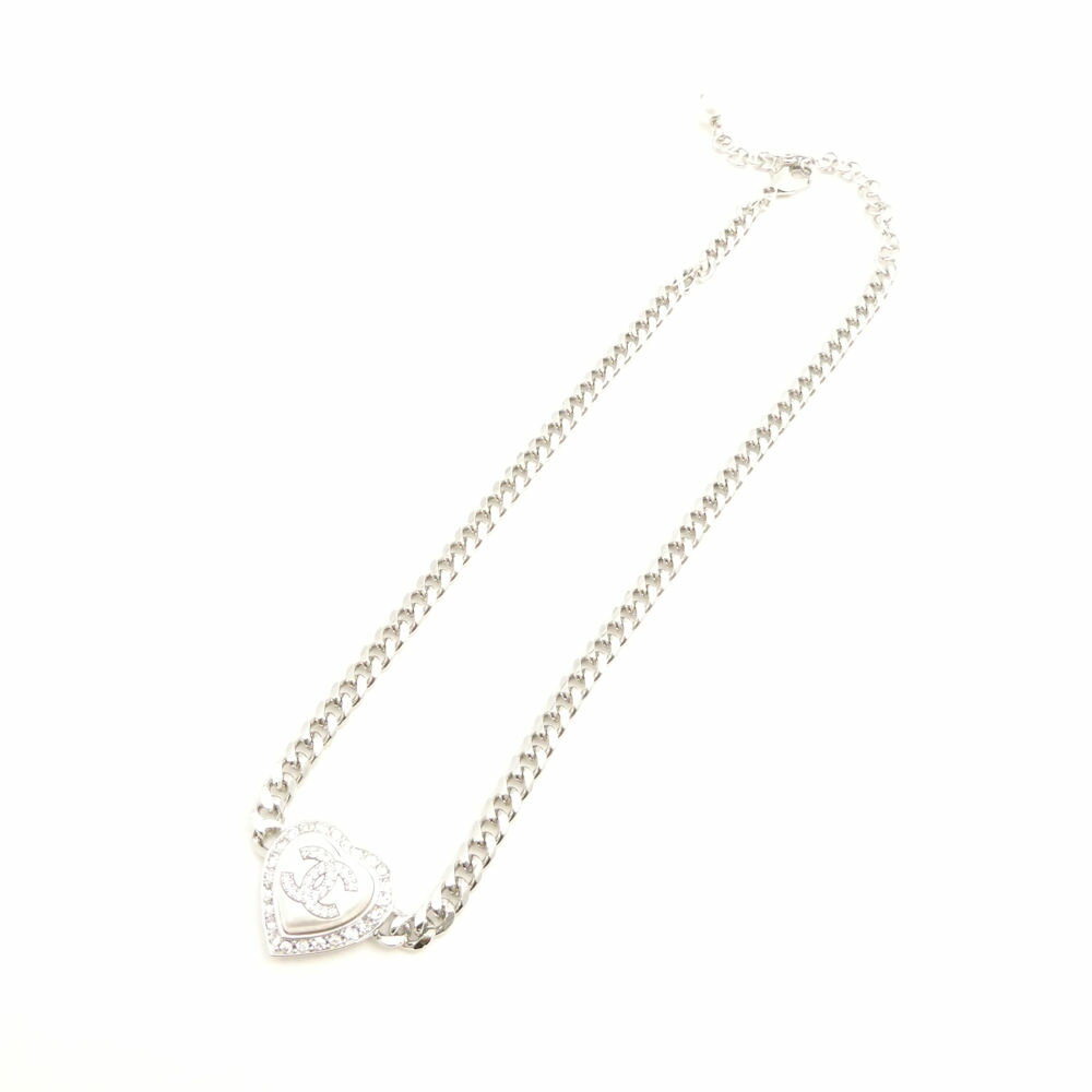 美品 CHANEL シャネル B23B チョーカー ペンダント ネックレス ココマーク ラインストーン ハート レディース AM7916W2 【中古】