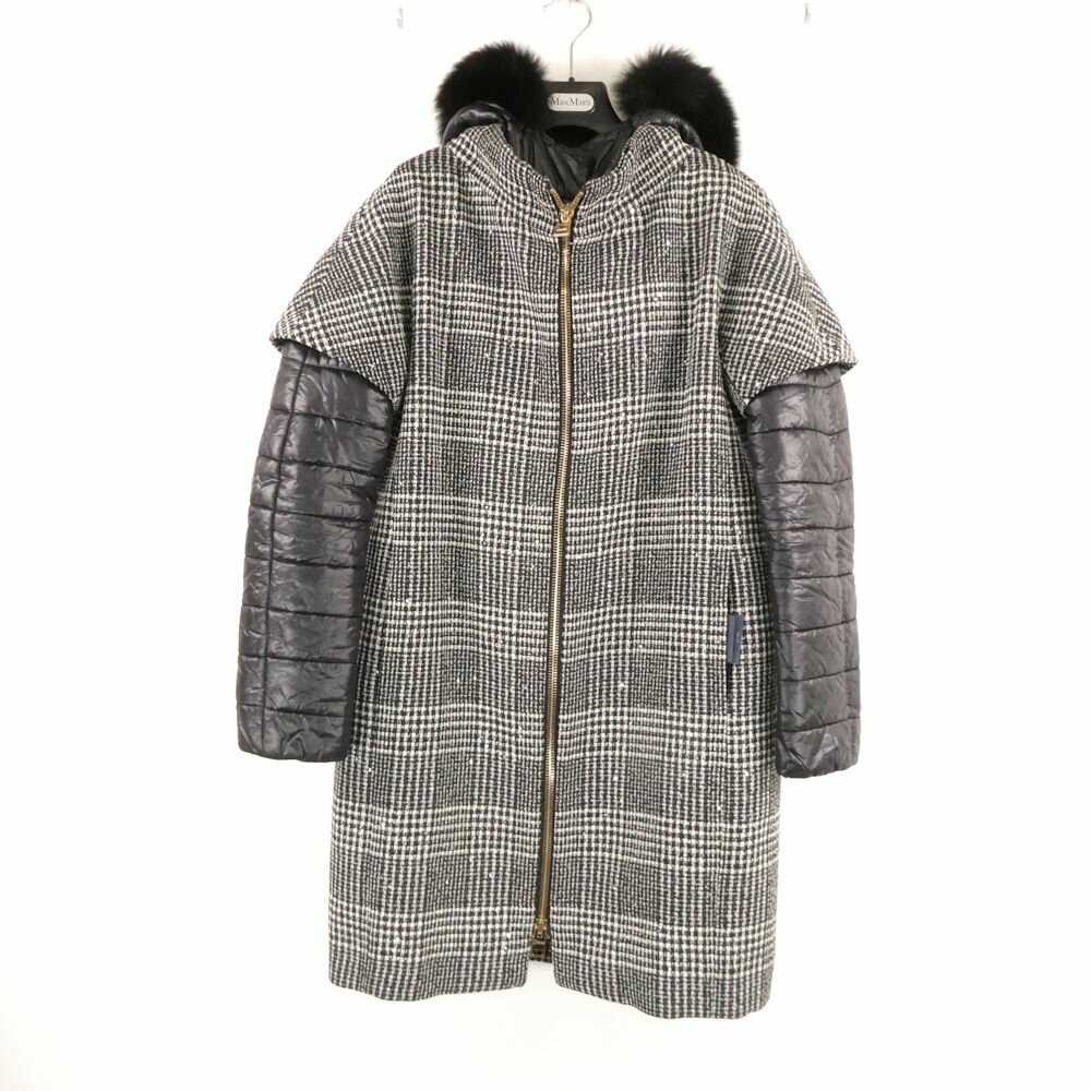Rakuten - 美品 HERNO ヘルノ Prince of Wales padded coat CA0373D-12353-9310 46397-40901-1 ダウンコート 1点 40 M相当 ポリエステル他 シャイニー 千鳥格子柄 フード付 アウター レディース AU3723W4 【中古】