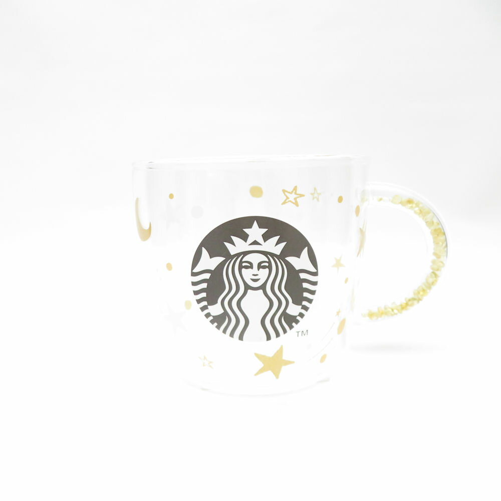 未使用 STARBUCKS スターバックス ホリデー2020 スター ビーズハンドル耐熱グラスマグ 1点 ガラス 296ml スタバ コップ クリスマス SC9887B4 【中古】
