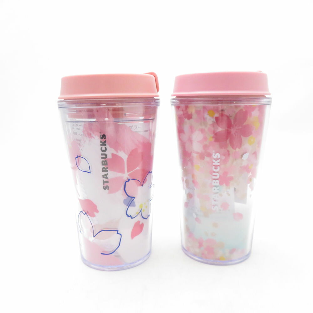 未使用 STARBUCKS スターバックス SAKURA 2018 桜 ホワイト/ピンク To goタンブラー 2点 セット 355ml スタバ マイボトル SU13302F2 【中古】