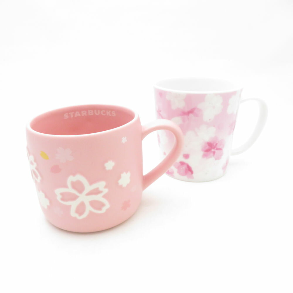 美品 STARBUCKS スターバックス SAKURA 2019 桜 ブロッサム/マグラインエンボス マグカップ 2点 セット 355ml スタバ コーヒー ティー SU13303F2 【中古】