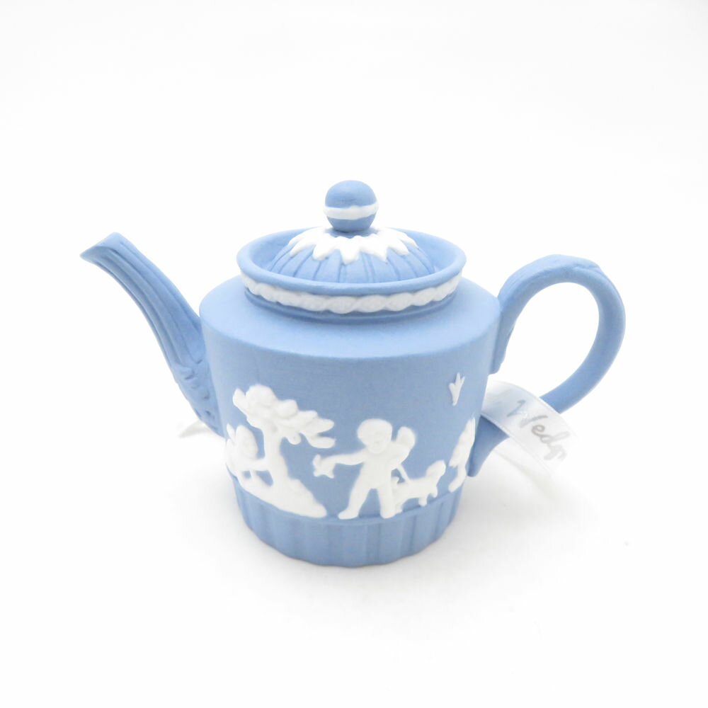 美品 WEDGWOOD ウェッジウッド ジャスパー ホリデイ クリスマスオーナメント ティーポット 1点 ホリデー 置物 飾り オブジェ SU13588G1 【中古】