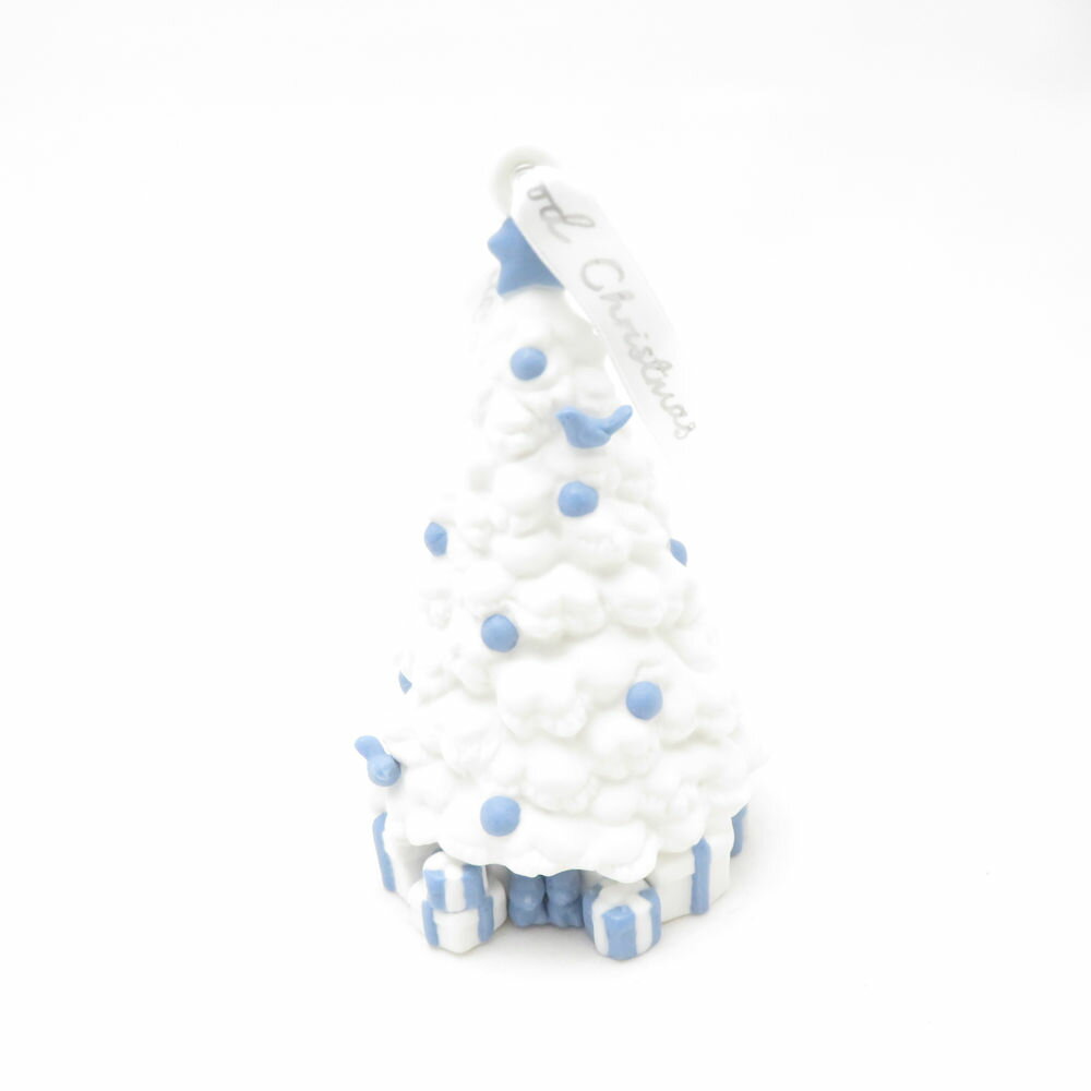 美品 WEDGWOOD ウェッジウッド ジャスパー ホリデイ クリスマスツリー オーナメント 1点 青 白 ホリデー 置物 飾り オブジェ SU13590G1 【中古】