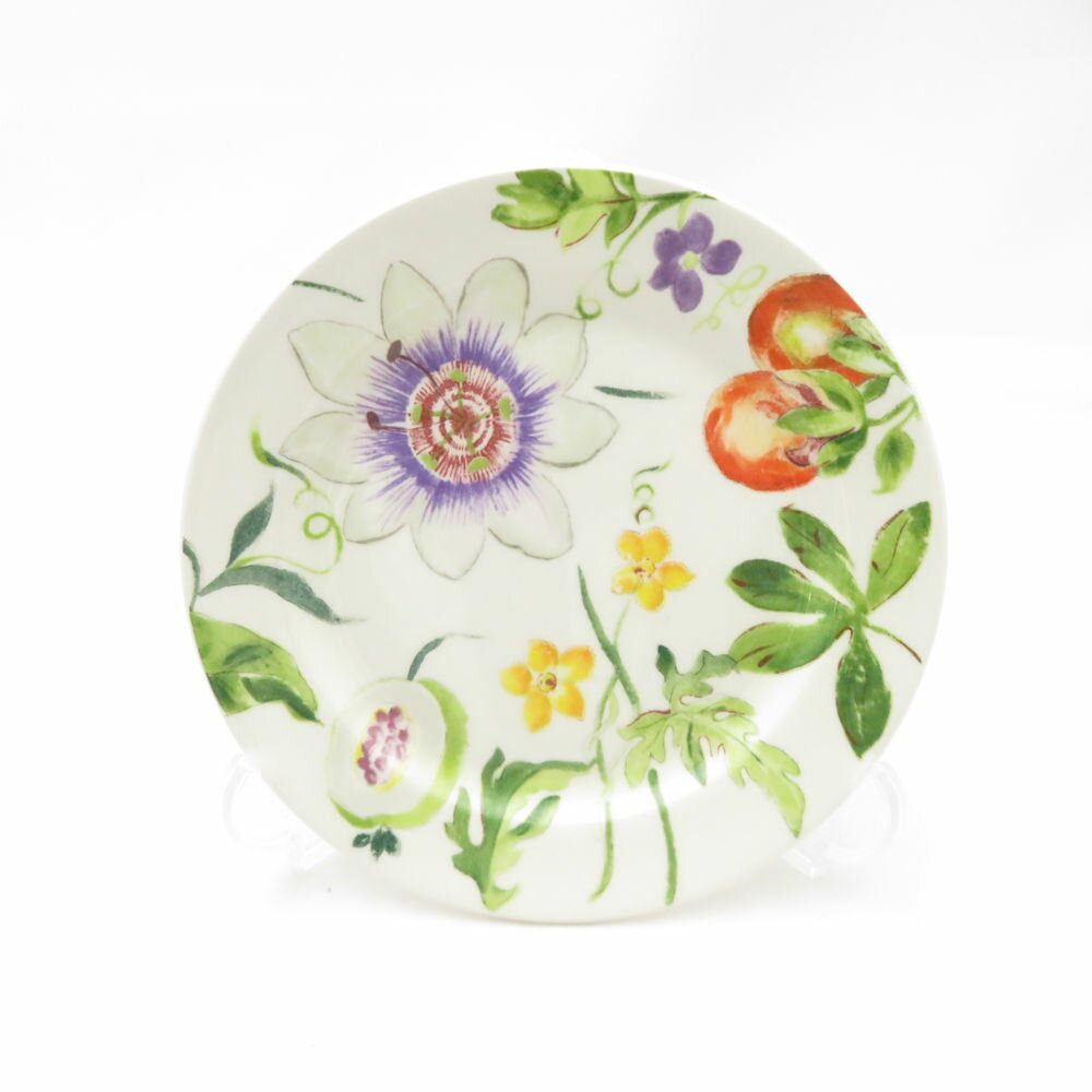 未使用 Gien ジアン Passiflore パシフロール 小皿 12cmプレート 花柄 フラワー 絵皿 SC9959S2 【中古】
