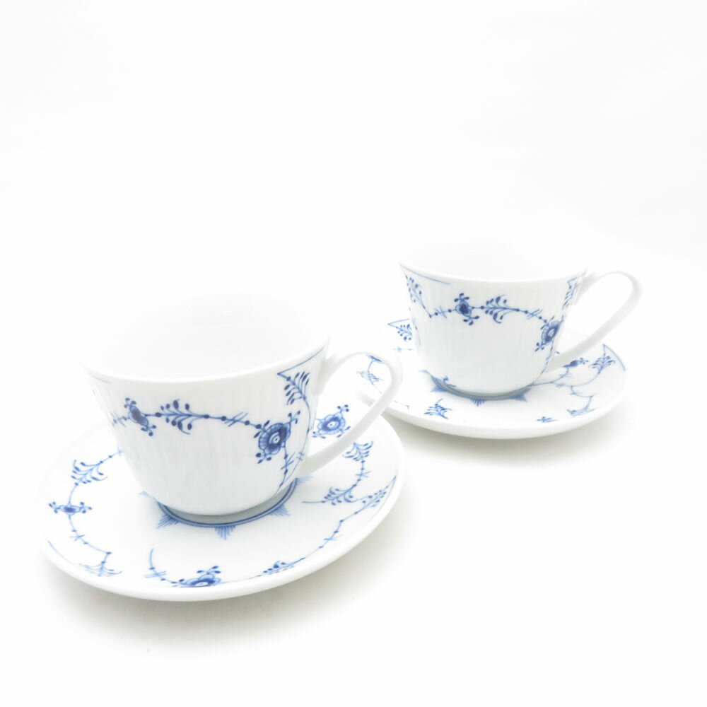 美品 ROYAL COPENHAGEN ロイヤルコペンハーゲン ブルーコペンハーゲン カップ＆ソーサー 2客 ペア ティー コーヒー SO3756X2 【中古】