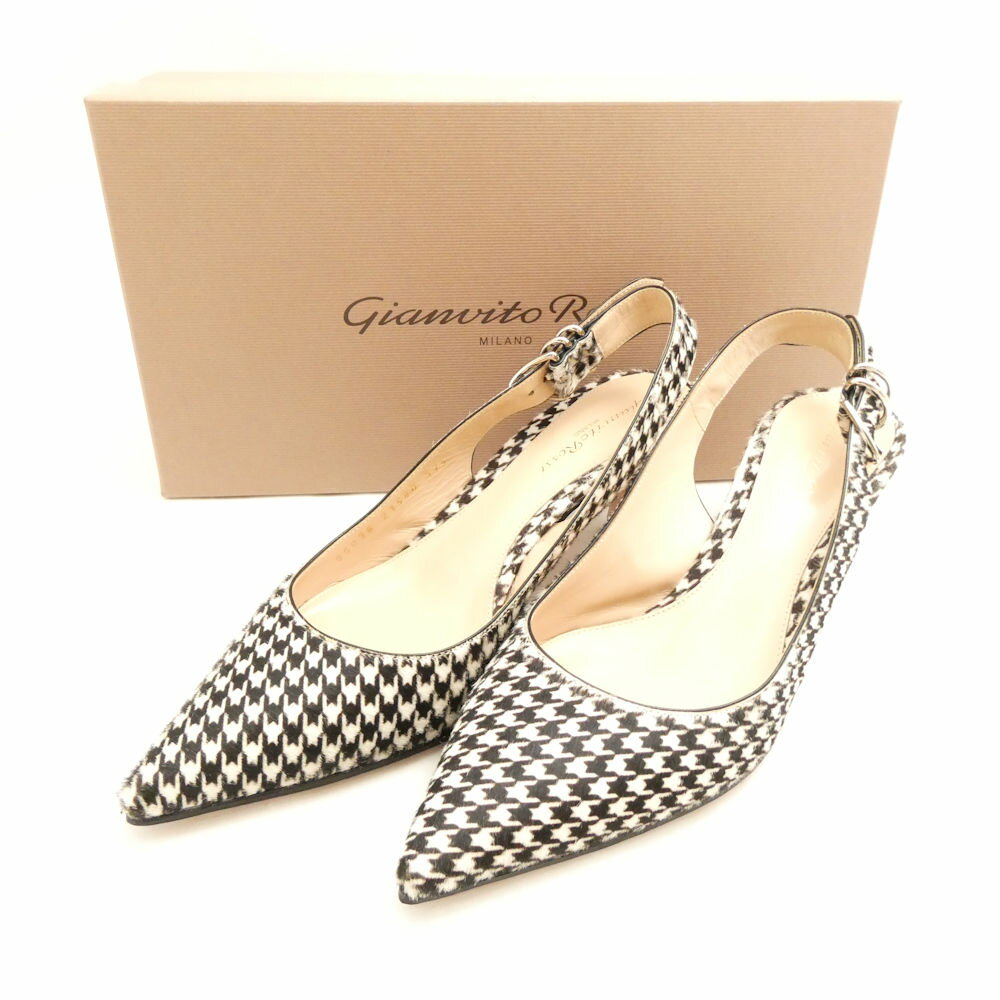 ���� Gianvito Rossi ���������ȥ��å� �Хå����ȥ�åץѥ�ץ� 37 1/2 23.5��24cm���� ��Ļ�ʻ� �ҡ��� �ݥ���ƥåɥȥ� ���...