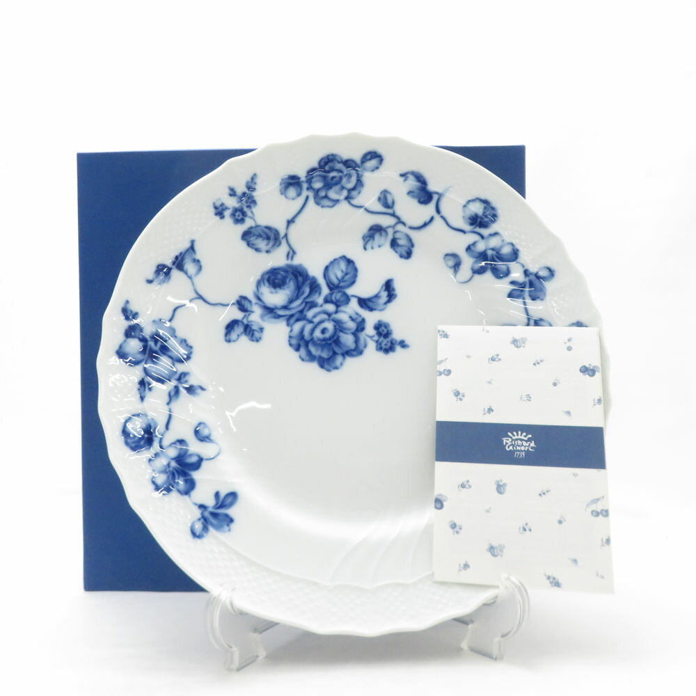 未使用 Richard Ginori リチャードジノリ ローズブルー 大皿 26cmプレート 薔薇 バラ ディナー SC9802H1 【中古】