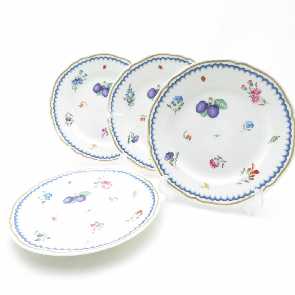 Richard Ginori リチャードジノリ イタリアンフルーツ 中皿 4枚 セット 19cmプレート 果実柄 SC9803H1 【中古】