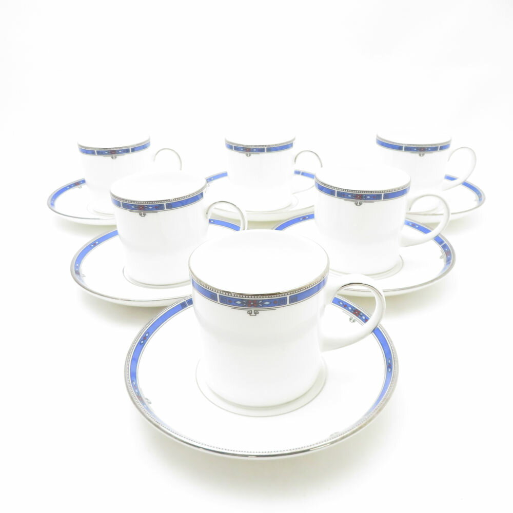 WEDGWOOD ウェッジウッド キングスブリッジ コーヒーカップ＆ソーサー 6客 セット キャン 廃盤 希少 SC9818H1 【中古】