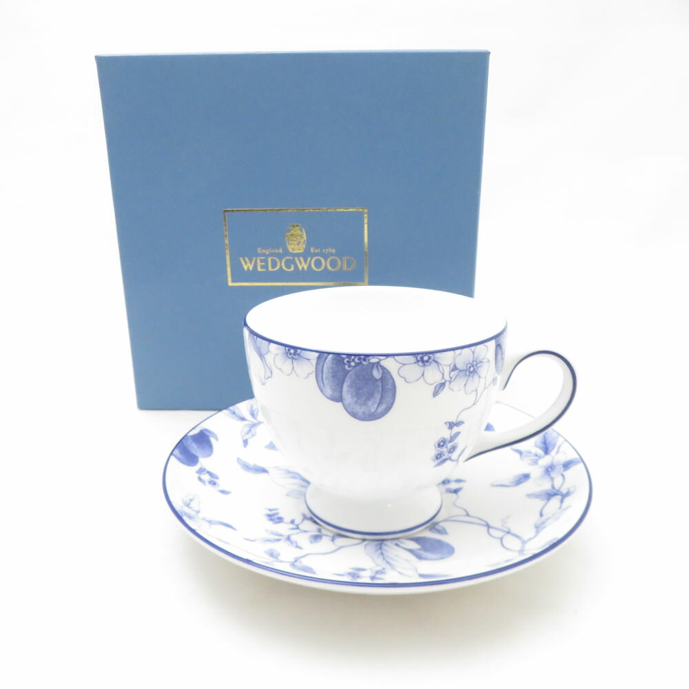 未使用 WEDGWOOD ウェッジウッド ブループラム ティーカップ＆ソーサー リー SC9819H1 【中古】