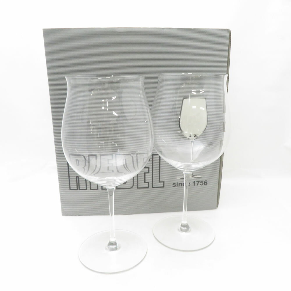 美品 RIEDEL リーデル ブルゴーニュ・グラン・クリュ ワイングラス 2客 ペア H25cm 赤 SC9868X2 【中古】