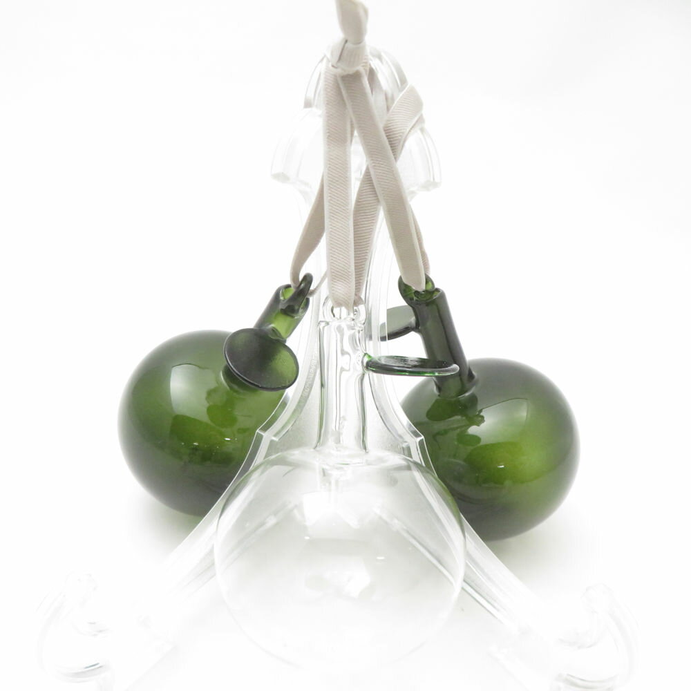 美品 iittala イッタラ ガラスアップル オーナメント 3点 リンゴ 林檎 クリスマス SC10138A2 【中古】