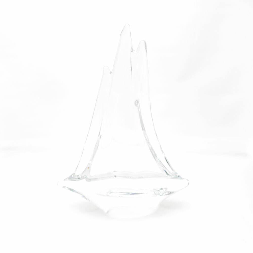 Daum ドーム ヨット 置物 船 帆船 舟 ガラスオブジェ SC10216B2 【中古】