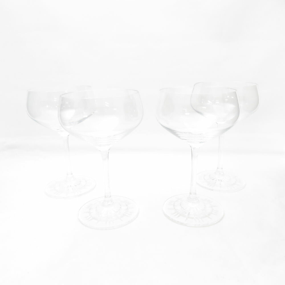 美品 SPIEGELAU シュピゲラウ パーフェクトサーブ コレクション クープ 4点 クリスタルガラス グラス セット H14 マシンメイド SY13456Q1 【中古】