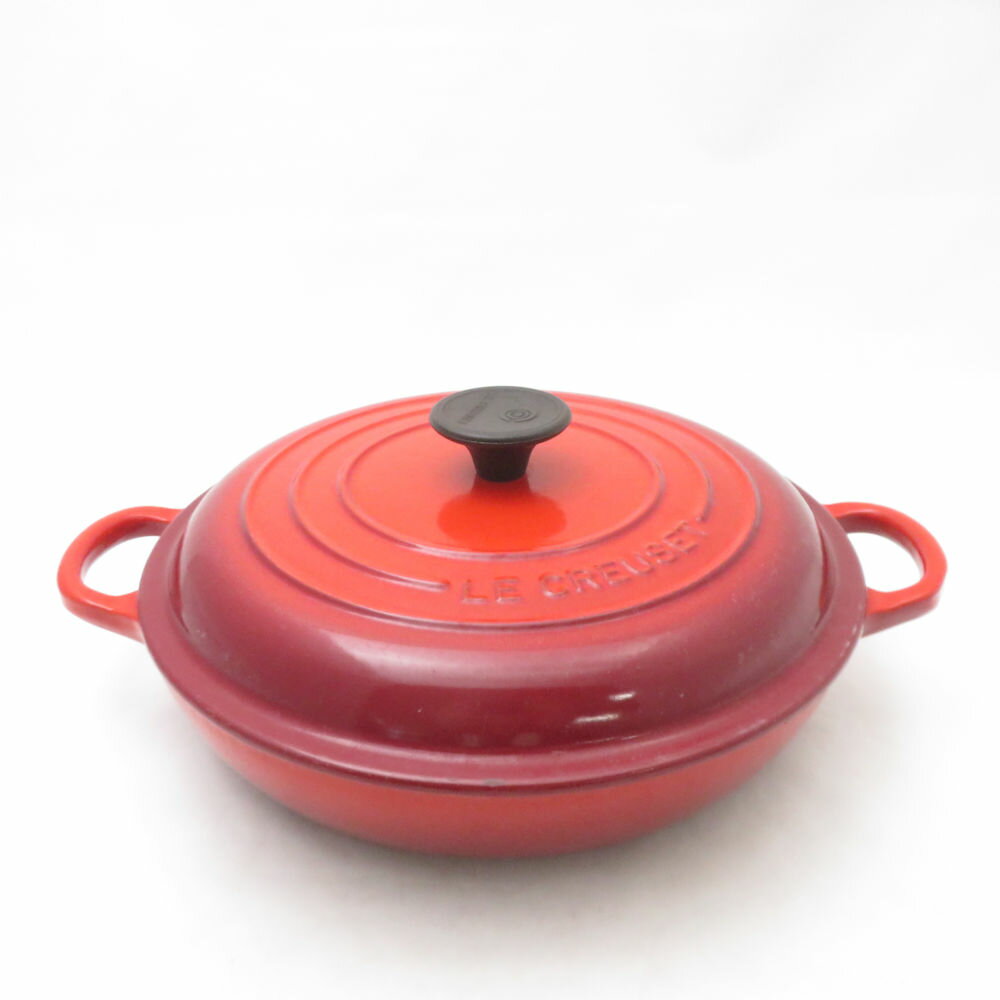Le Creuset ルクルーゼ ビュッフェキャセロール 22cm/1.4L 両手鍋 浅型 ホーロー ほうろう SC10048A3 【中古】