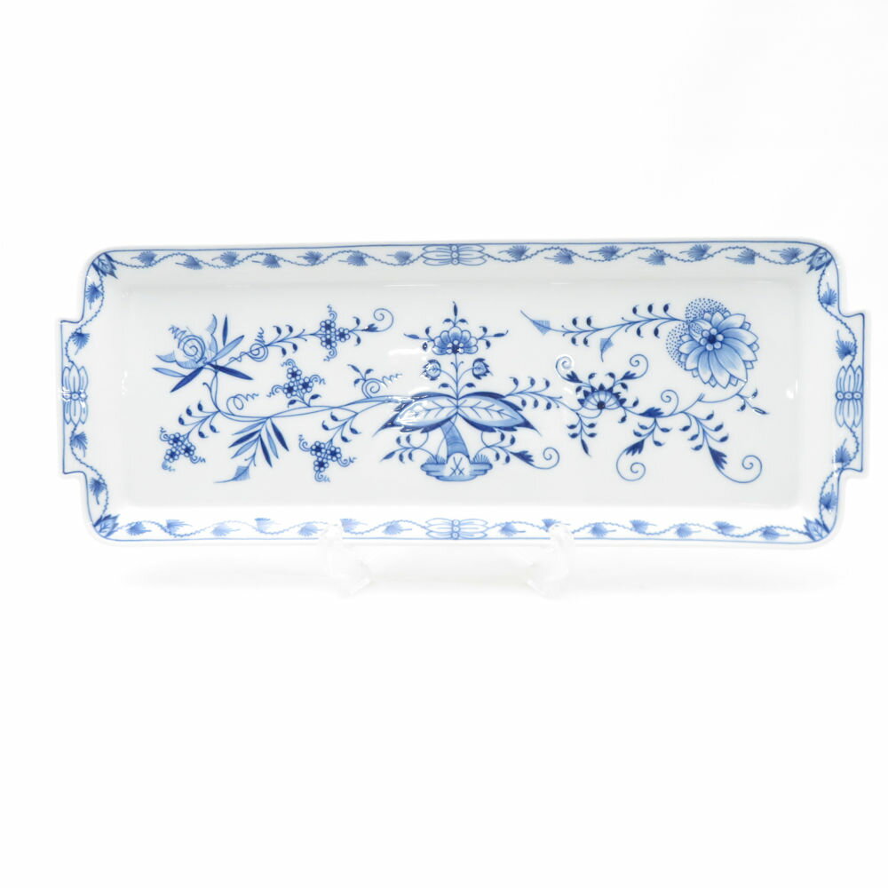 MEISSEN マイセン ブルーオニオン サンドイッチトレイ 40cmプレート トレー 長方形皿 SC10056A3 【中古】