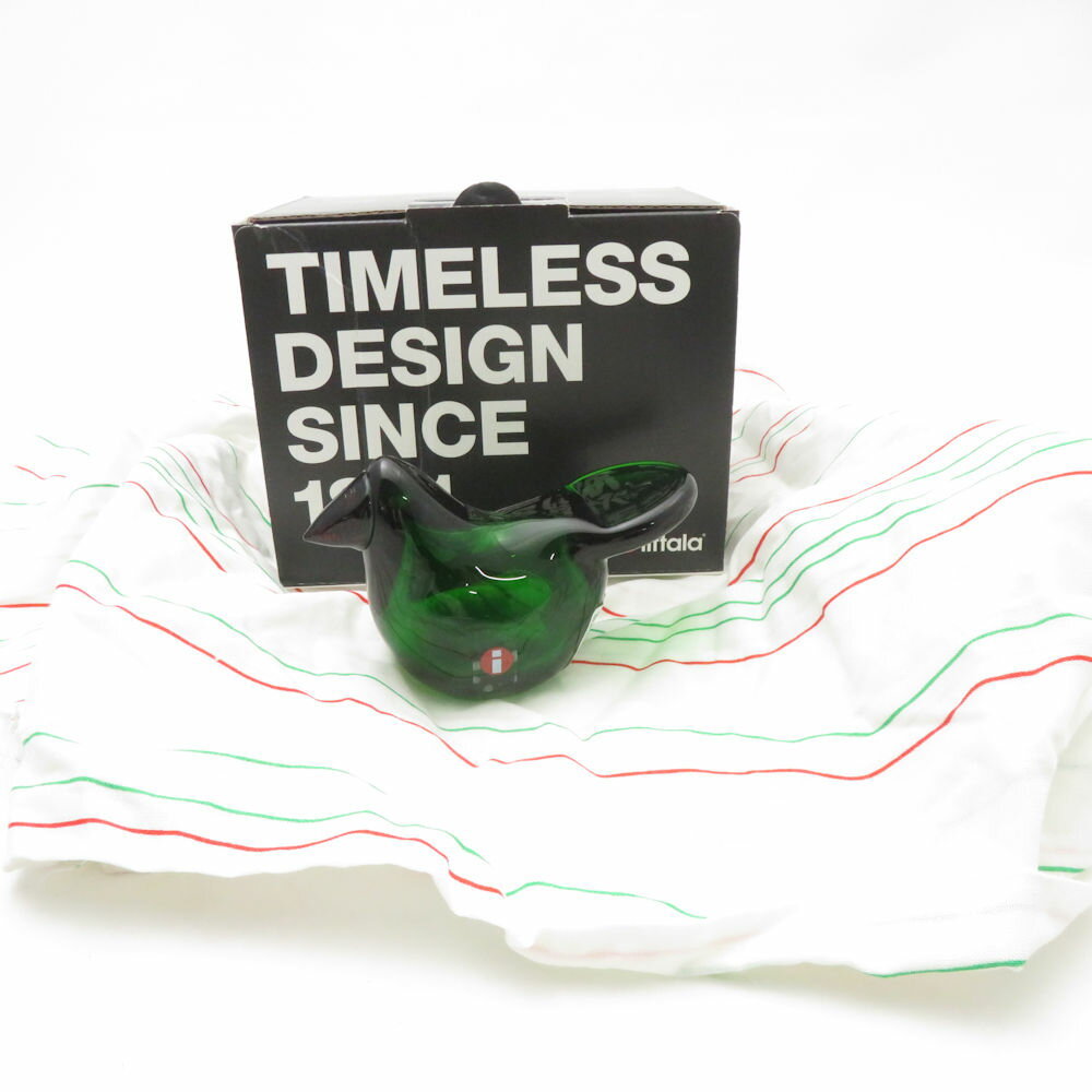 未使用 iittala イッタラ バードバイトイッカ Scope別注2015 フライキャッチャー シエッポ 置物 無鉛ガラス グリーンブラウン 1000羽限定 北欧オブジェ SU13610E2 【中古】