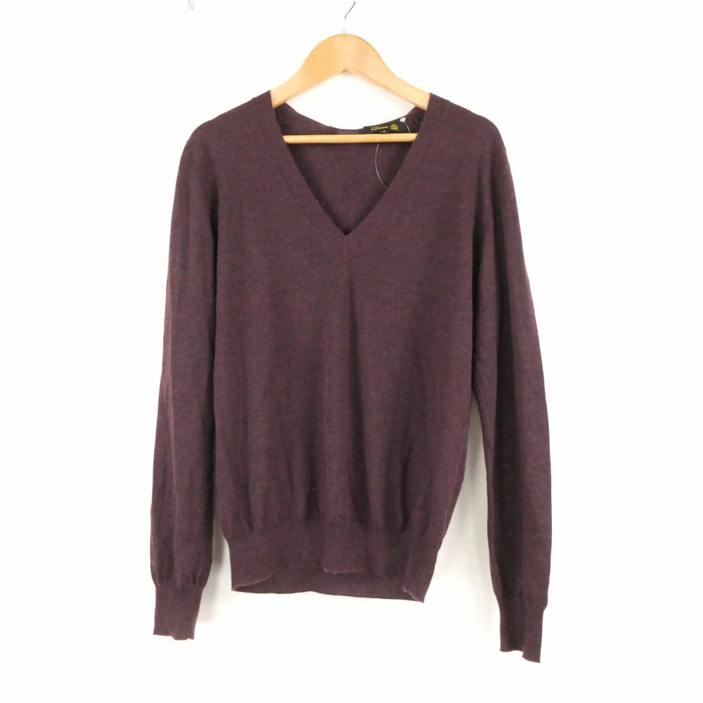美品 Drawer ドゥロワー 6513-106-0808 Vネックリボンプルオーバー 2 カシミヤ シルク ニット トップス レディース AC1716A20 【中古】