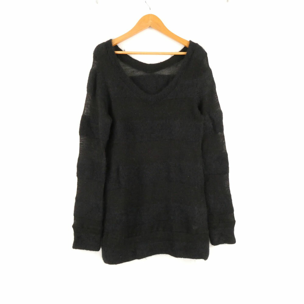 美品 LIMIfeu リミフゥ ニット 表記 アクリルウール他 モヘア混 長袖 ボーダー Vネックセーター レディース AU3928A62 【中古】