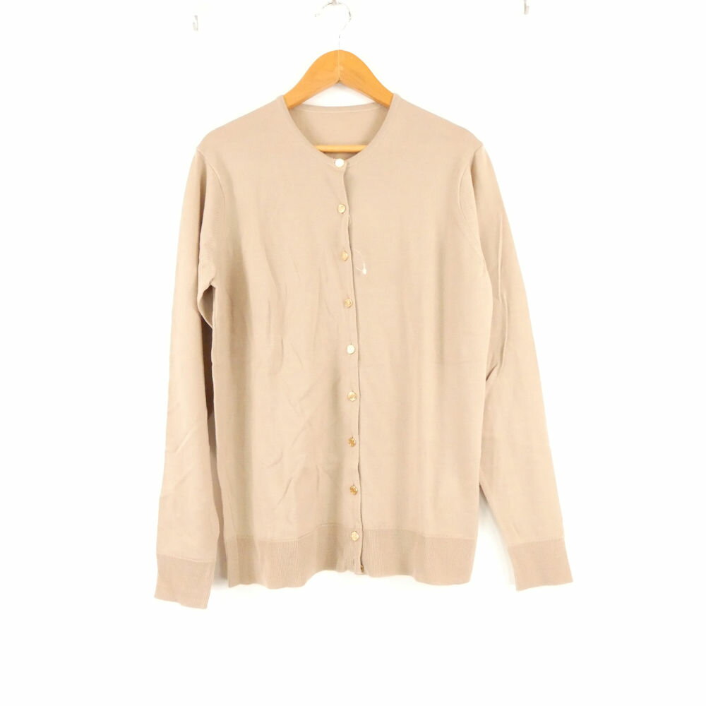 美品 MUSE de Deuxieme Classe ミューズドゥドゥーズィエムクラス FF grace カーディガン 38 M相当 ウール100% 長袖クルーネック 金 ゴールド釦 トップス レディース AU3939A61 【中古】