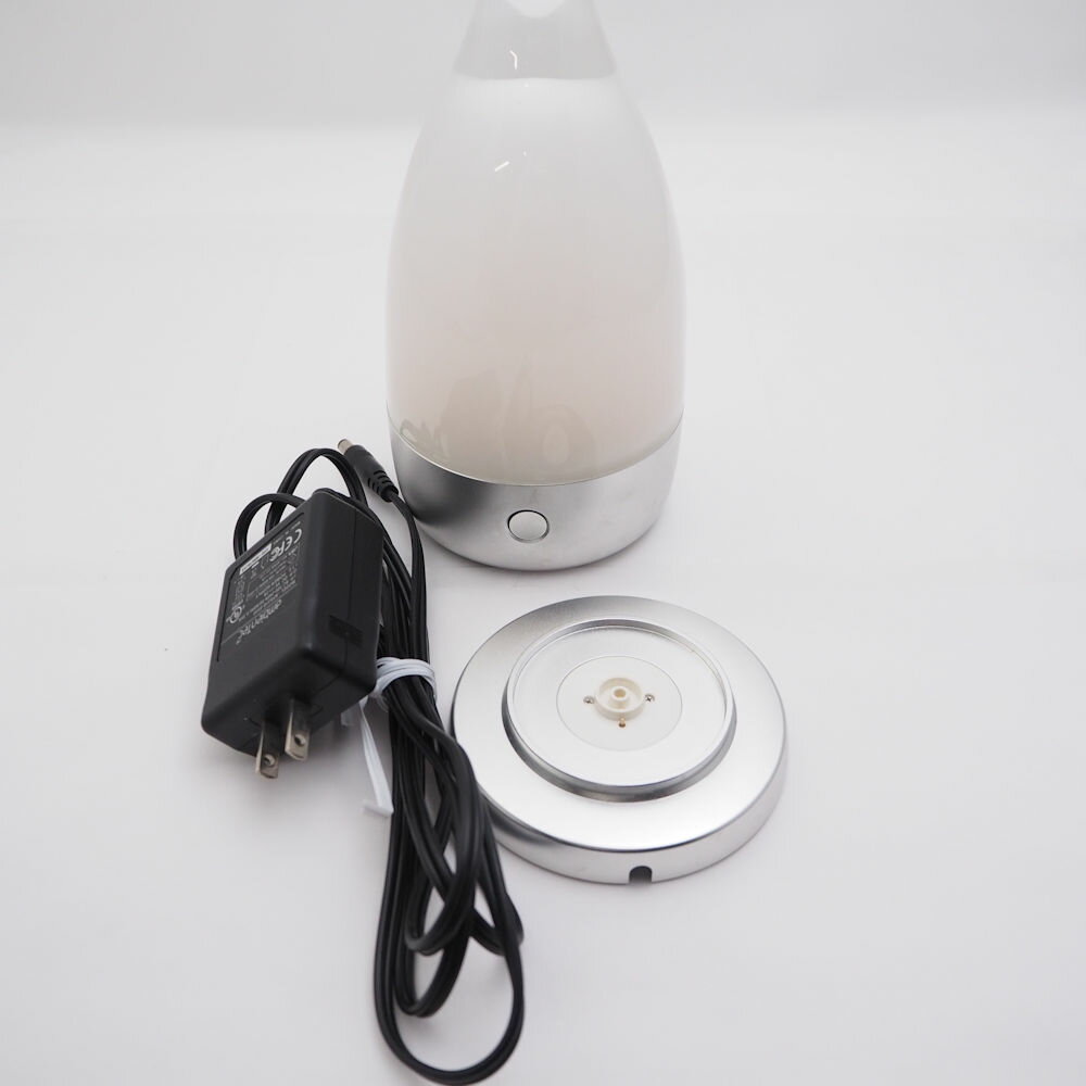 ambienTec アンビエンテック Bottled ボトルド コードレス LEDランプ マットシルバー 充電式 テーブルランプ HC233 【中古】