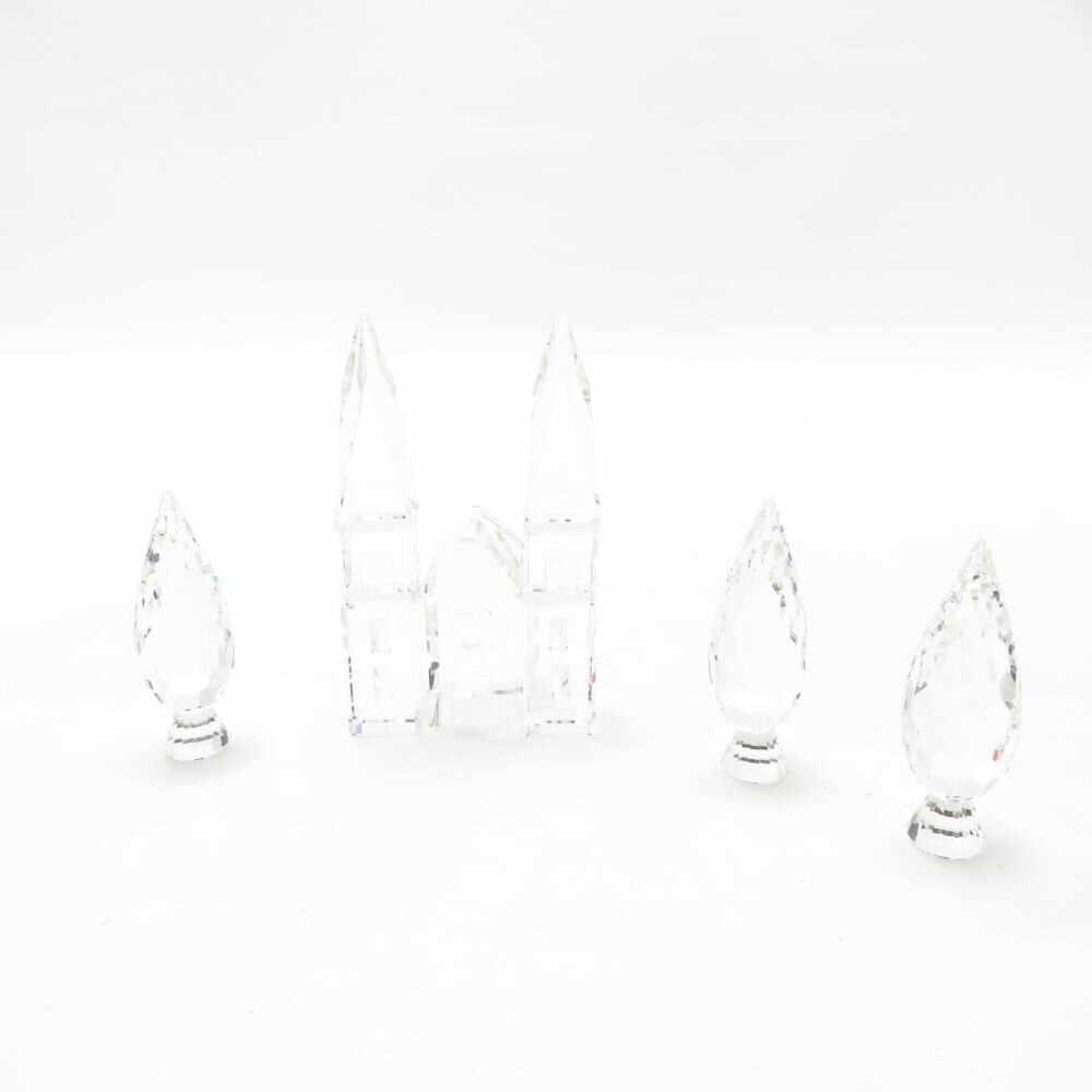 SWAROVSKI スワロフスキー カテドラル ポプラの木 フィギュリン 4点 セット 置物 廃盤 オブジェ SC10017C2 【中古】
