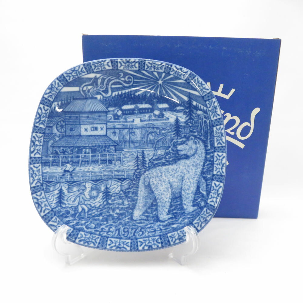 未使用 Rorstrand ロールストランド 1975年 クリスマスイヤープレート 飾皿 絵皿 スクエア SC10276L1 【中古】