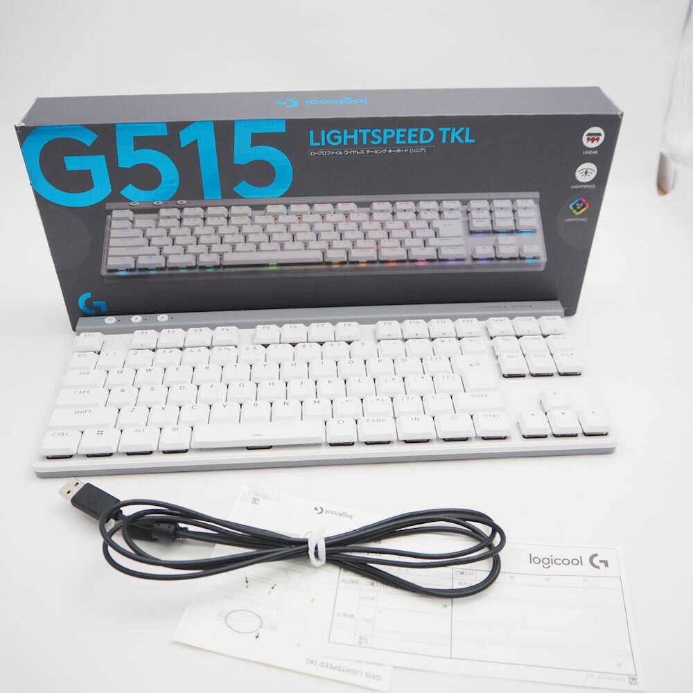 美品 logicool G ロジクール G G515 LIGHTSPEED TKL ワイヤレス ゲーミングキーボード 無線 赤軸 eスポーツ ゲーム HM897 【中古】