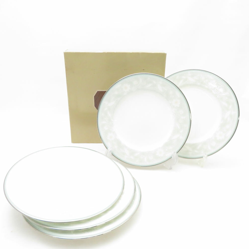 Noritake ノリタケ FAIRMONT フェアモント 中皿 5枚 セット 18cmプレート ケーキ 花柄 SC10332L2 【中古】