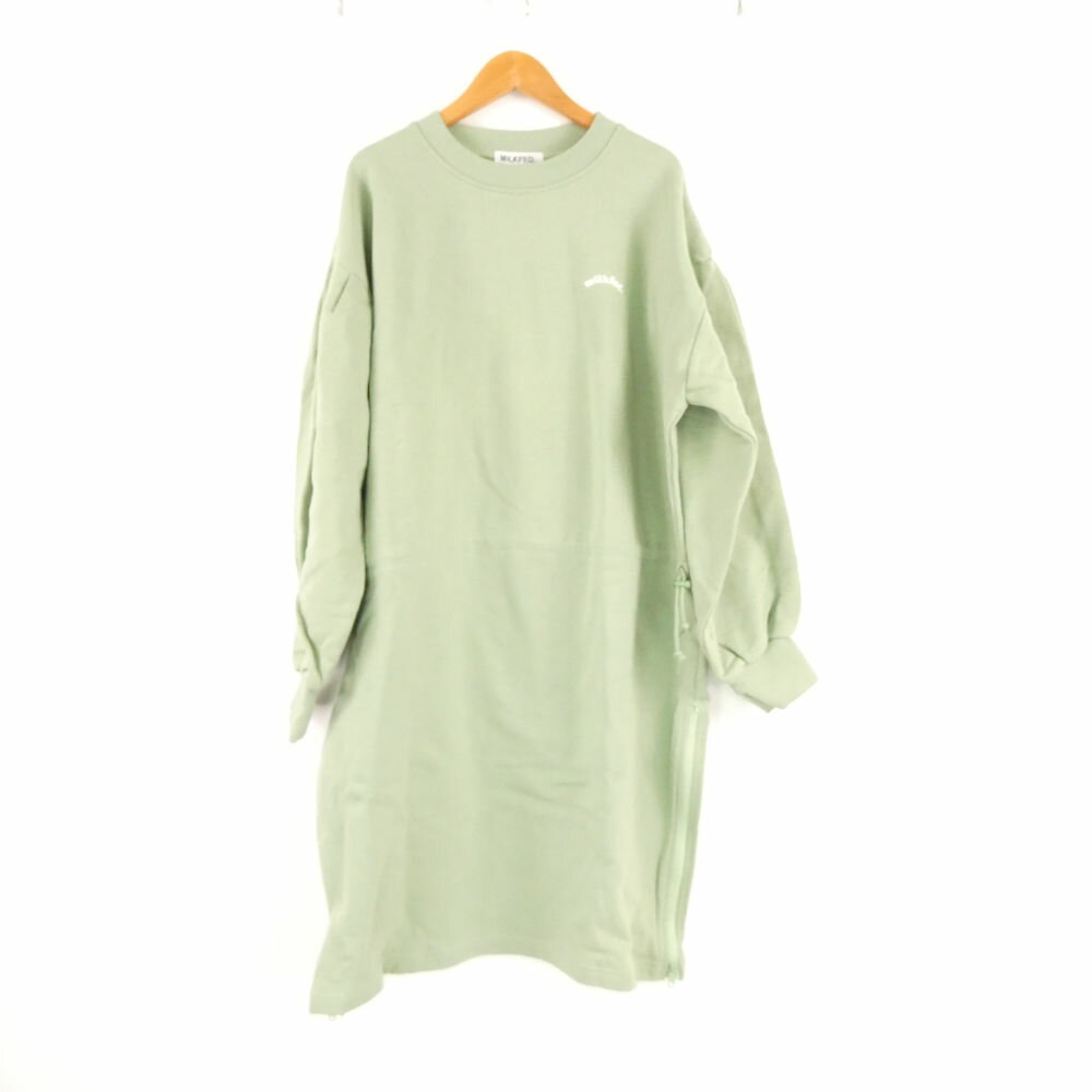 未使用 MILKFED. ミルクフェド 103241041005 WEST DRAWSTIRNG SWEAT DRESS ワンピース ONE SIZE 綿100％ 長袖 ひざ丈 レディース AO3734A27 【中古】